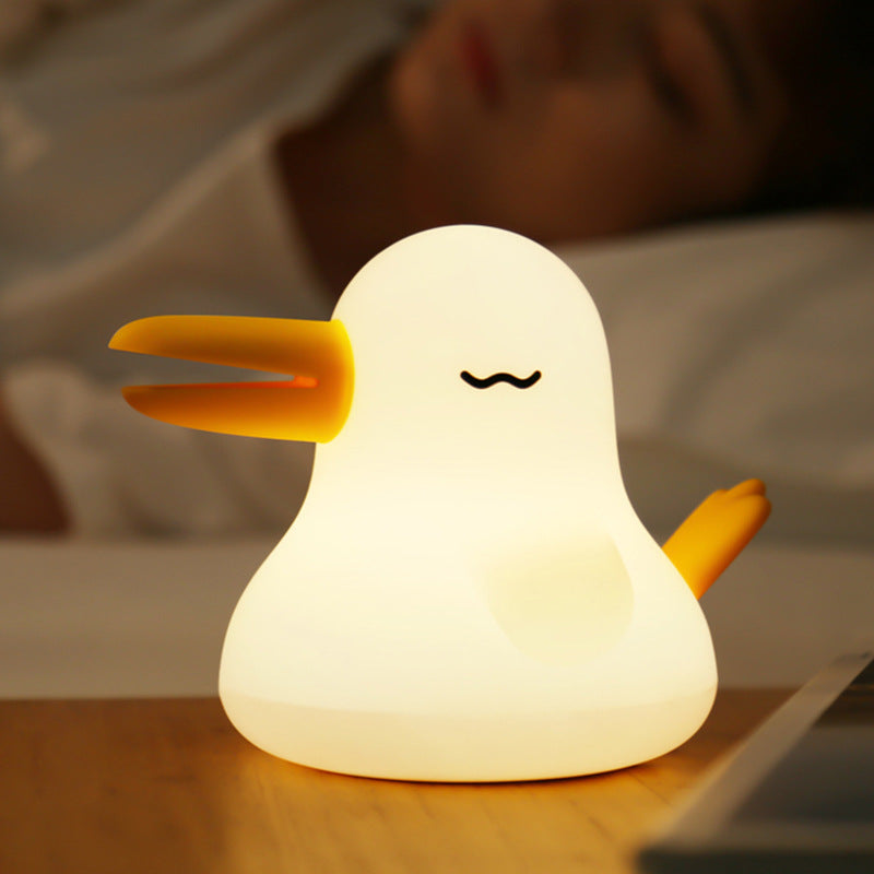 Squishy Siliconen Slaap Eend LED Nachtlampje - Perfect Cadeau voor Kinderen & Meisjes