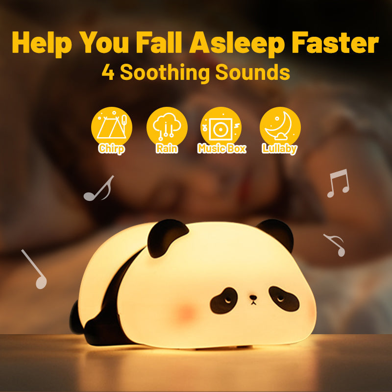 Luz nocturna LED de panda adorable de silicona suave con toque - Mejor regalo para bebé y niña