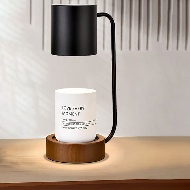 Japanese Wood 1-Light Dimmable Wax Melting Table Lamp