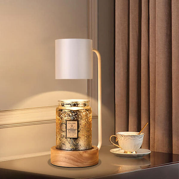 Japanese Wood 1-Light Dimmable Wax Melting Table Lamp