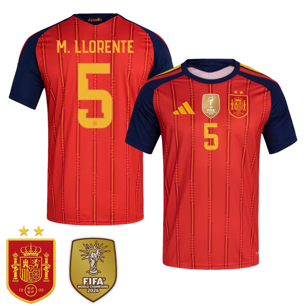 Spain 2026 Two-Star World Cup Champions Men's Home Jersey – Marcos Llorente #5