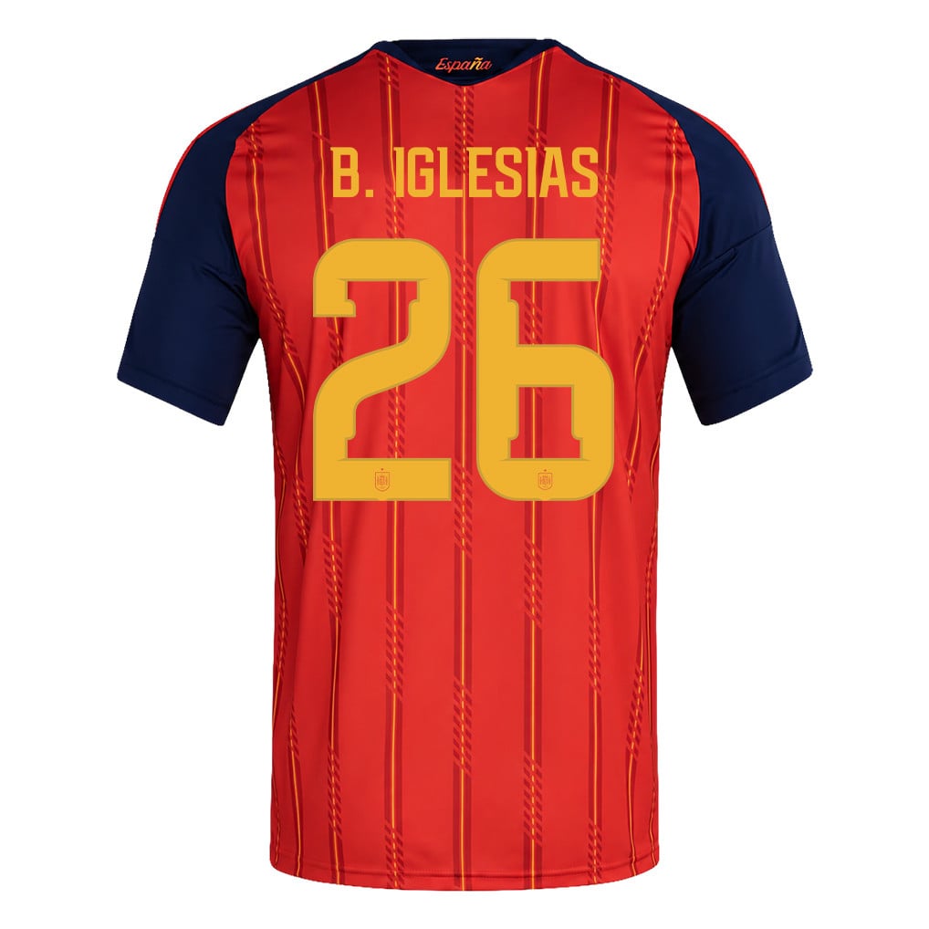 Spain 2026 Two-Star World Cup Champions Men's Home Jersey – Borja Iglesias #26