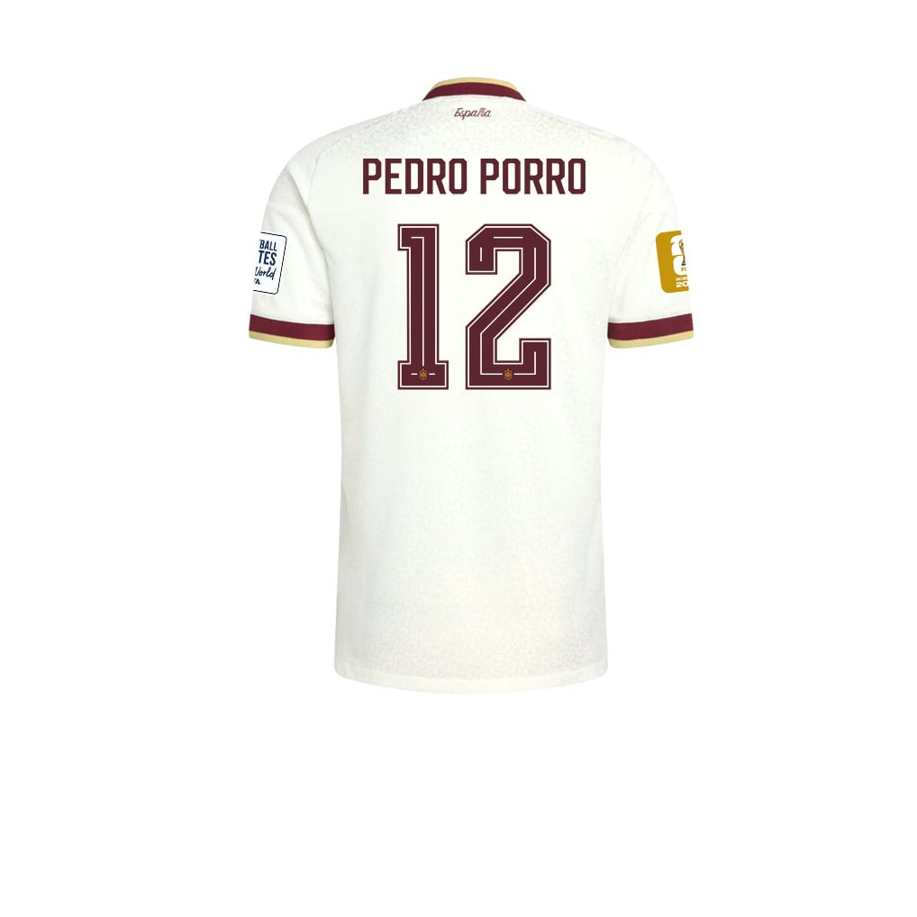 Spain 2026 Two-Star World Cup Champions Men's Away Jersey – Pedro Porro #12