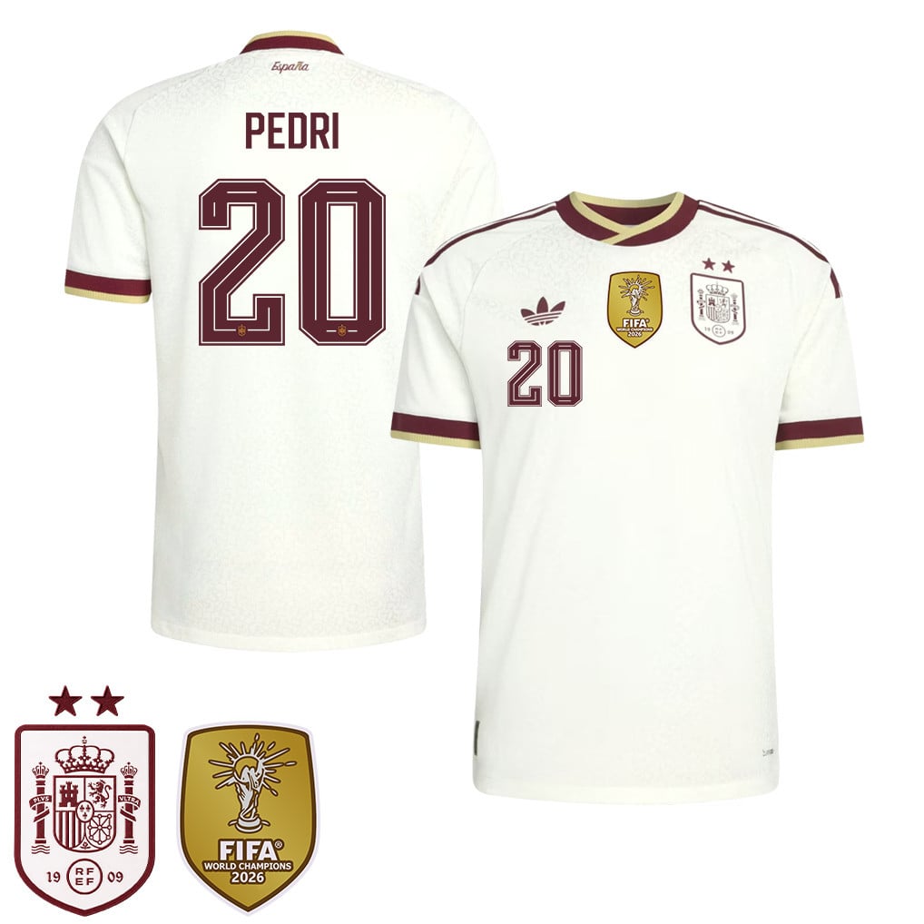 Spain 2026 Two-Star World Cup Champions Men's Away Jersey – Pedri #20