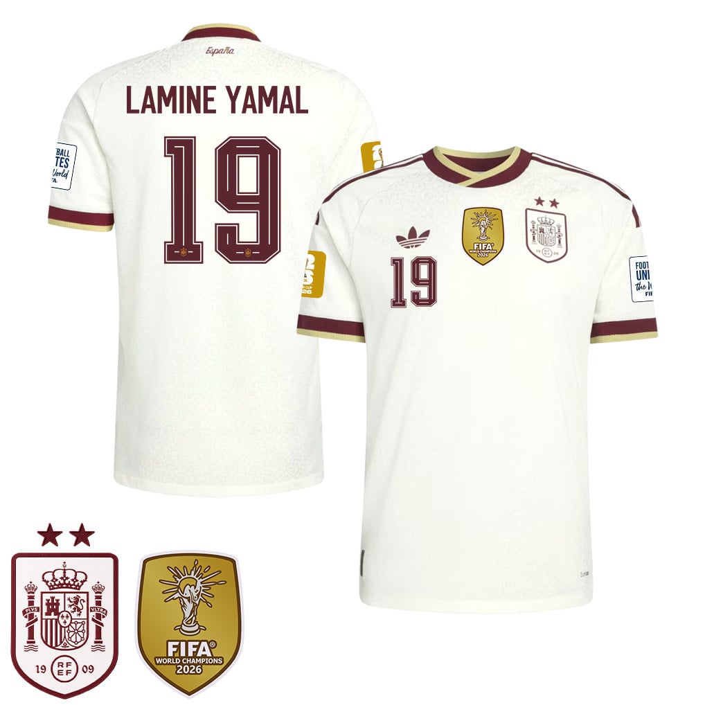 Spain 2026 Two-Star World Cup Champions Men's Away Jersey – Lamine Yamal #19