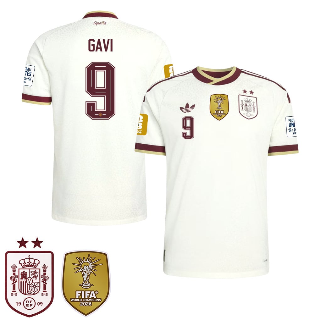 Spain 2026 Two-Star World Cup Champions Men's Away Jersey – Gavi #9