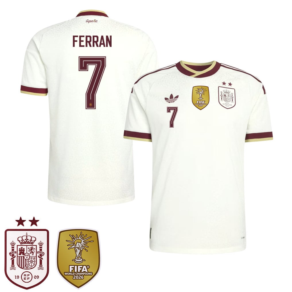 Spain 2026 Two-Star World Cup Champions Men's Away Jersey – Ferran Torres #7