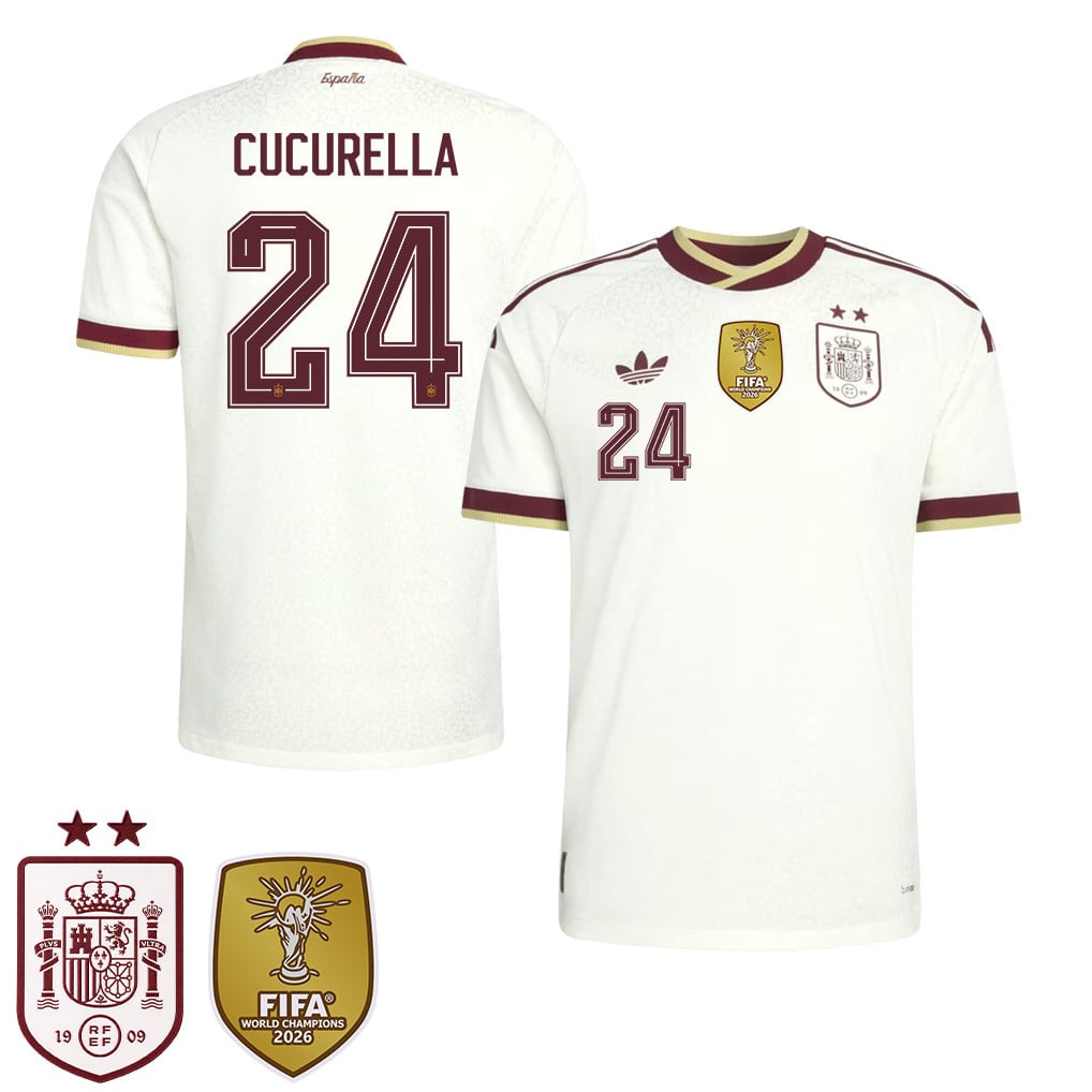 Spain 2026 Two-Star World Cup Champions Men's Away Jersey – Marc Cucurella #24