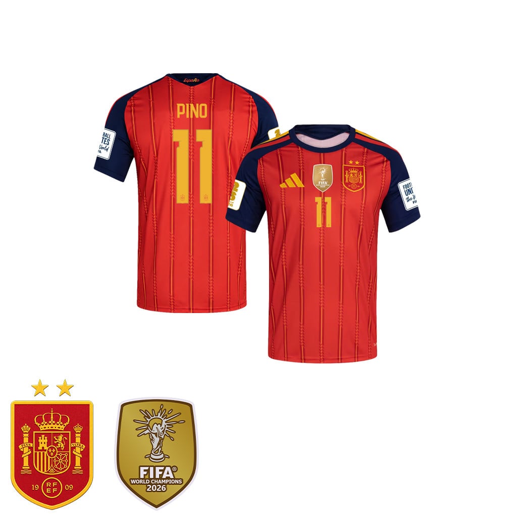 Spain 2026 Two-Star World Cup Champions Kids Home Jersey – Yeremy Pino #11