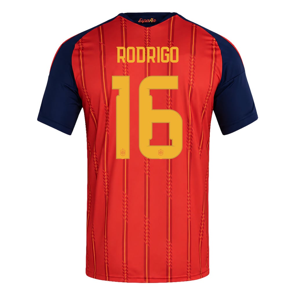 Spain 2026 Two-Star World Cup Champions Kids Home Jersey – Rodri #16