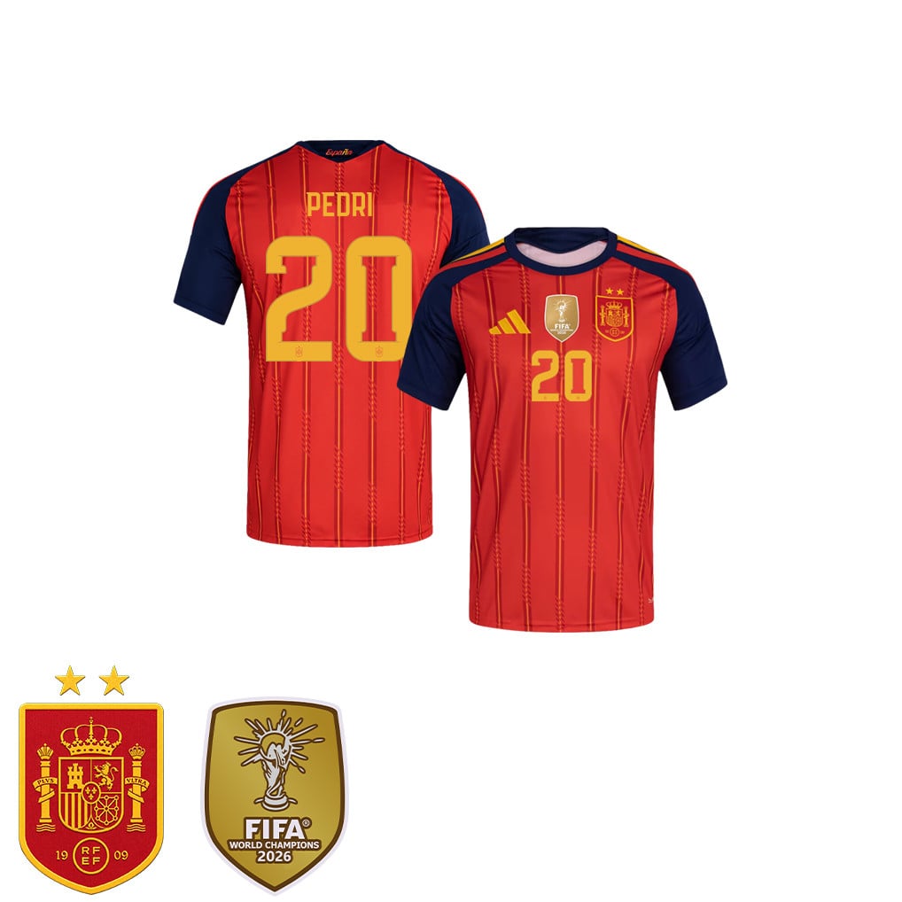 Spain 2026 Two-Star World Cup Champions Kids Home Jersey – Pedri #20