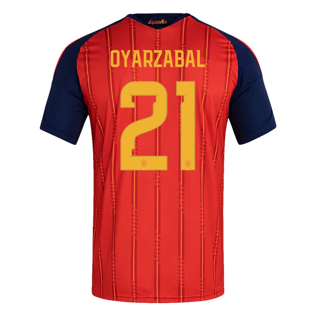 Spain 2026 Two-Star World Cup Champions Kids Home Jersey – Mikel Oyarzabal #21