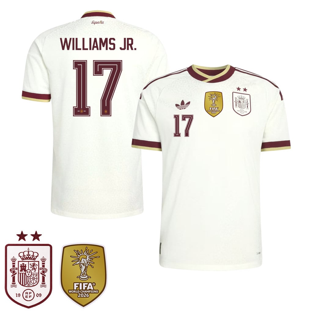 Spain 2026 Two-Star World Cup Champions Kids Away Jersey – Nico Williams #17