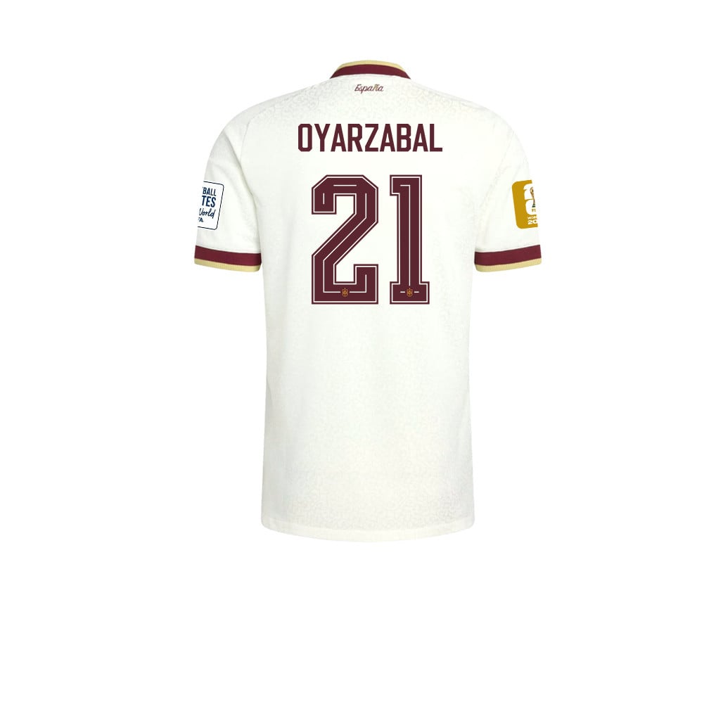 Spain 2026 Two-Star World Cup Champions Kids Away Jersey – Mikel Oyarzabal #21