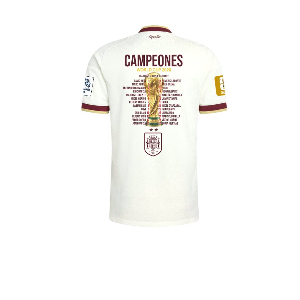 Spain 2026 Two-Star World Cup Golden Squad Men's Away Jersey