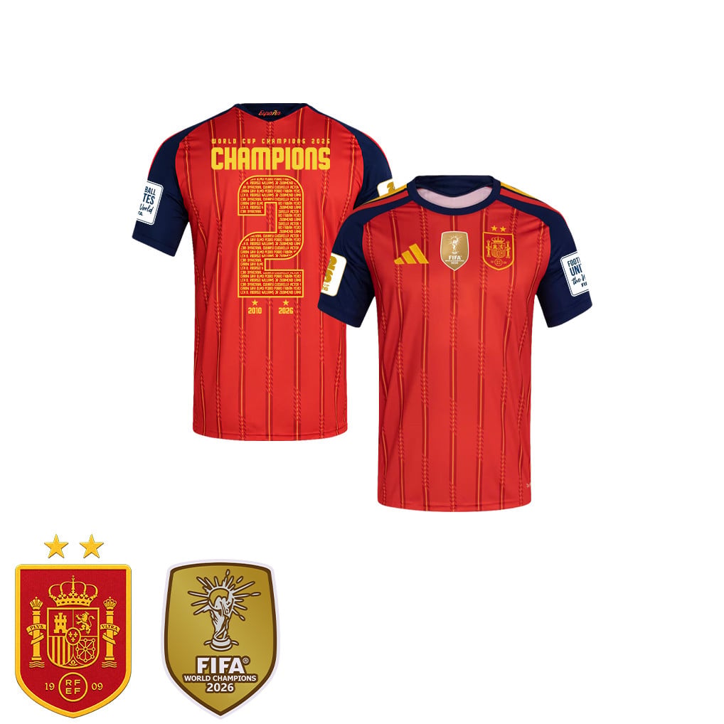 Spain 2026 Two-Star World Cup Champions Kids Home Jersey