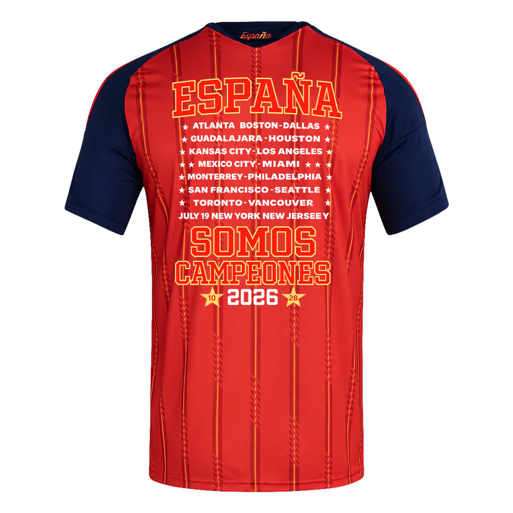 Spain 2026 Two-Star World Cup Spain We Are Champions Kids Home Jersey
