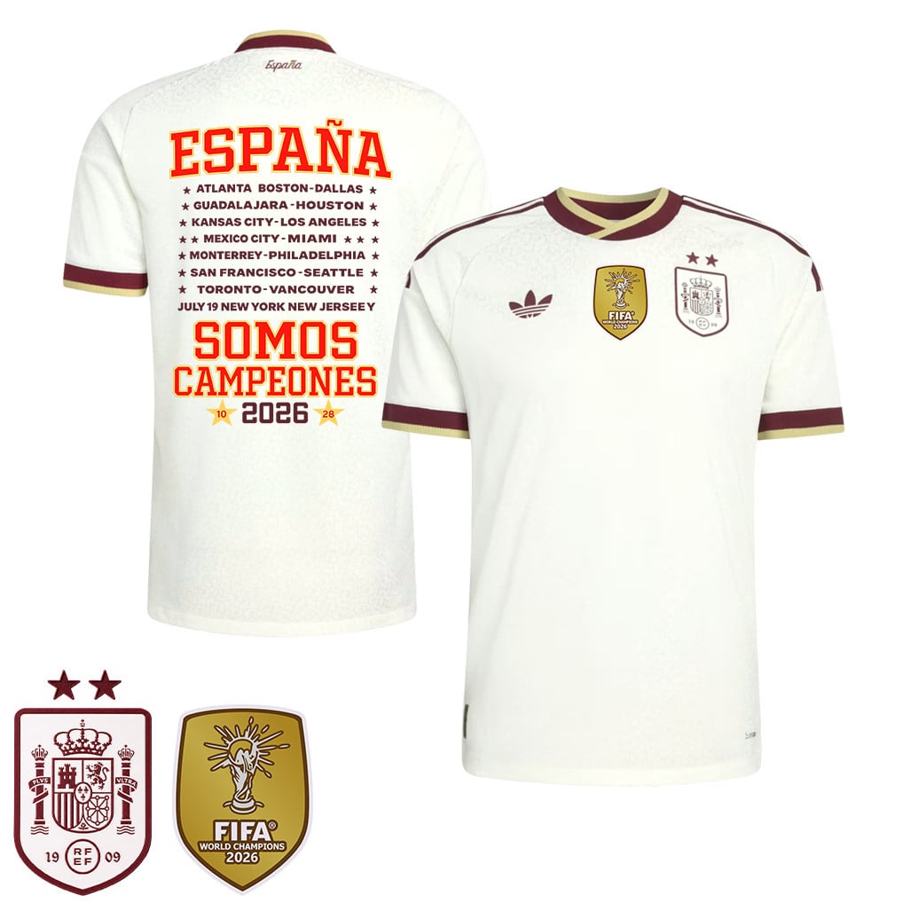 Spain 2026 Two-Star World Cup Spain We Are Champions Men's Away Jersey