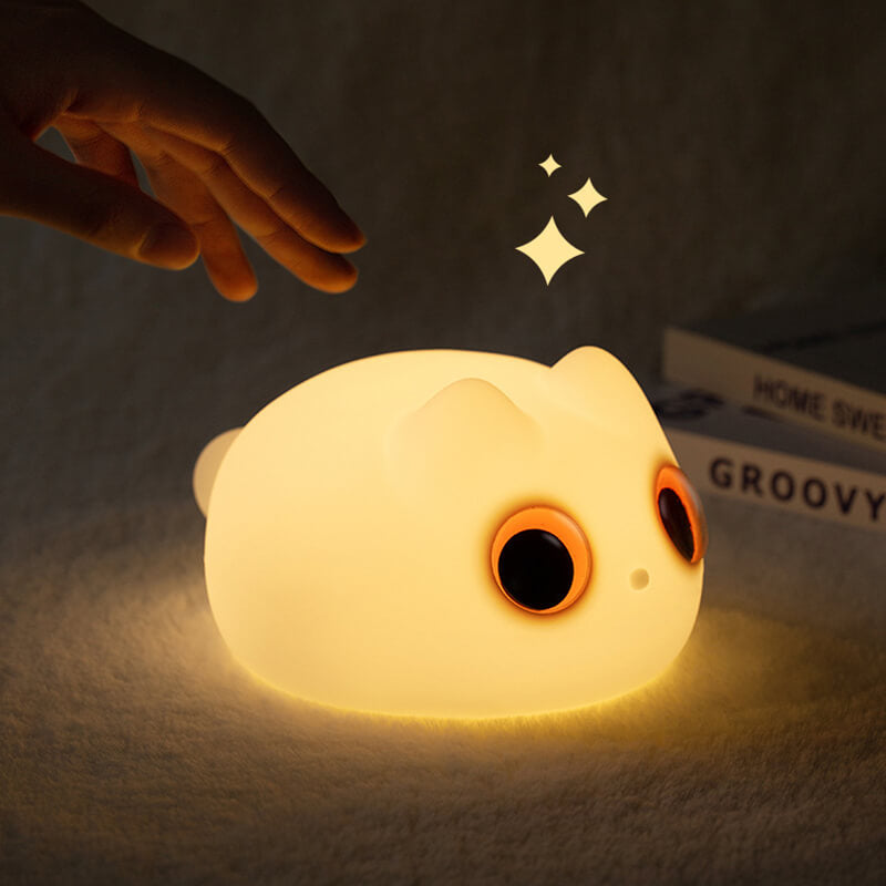 Lampada Notturna LED Tap Tap Gatto Arancione Morbido