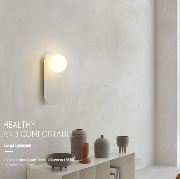 Nordic Minimalist Glass Globe Wall Sconce Light 1-light
