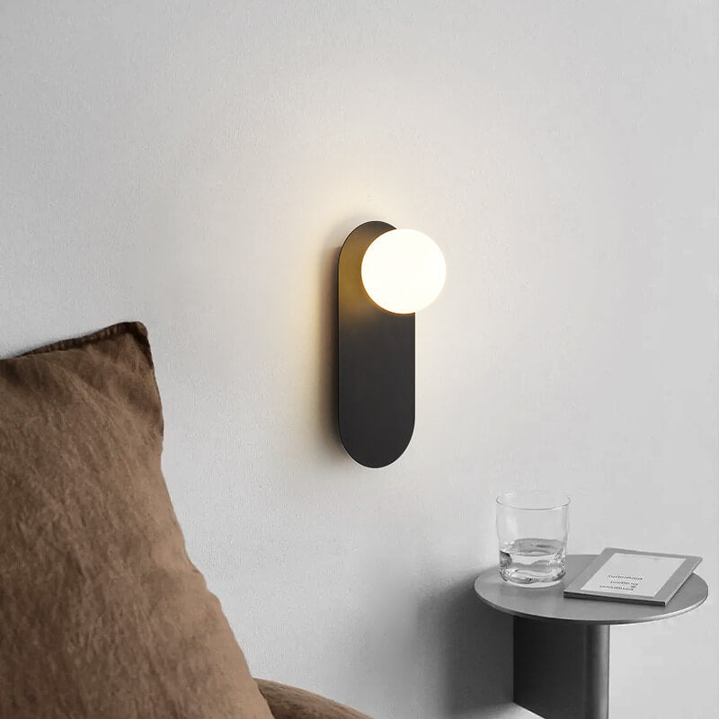 Nordic Minimalist Glass Globe Wall Sconce Light 1-light