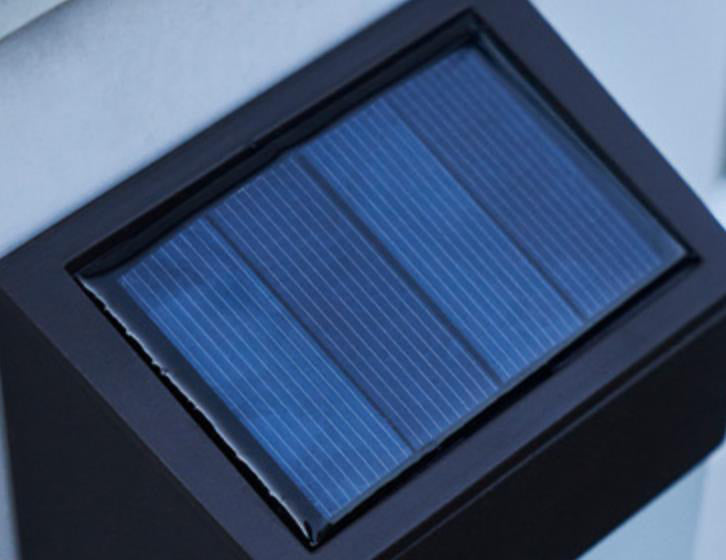 Modern Square Frosted Glass Solar LED Wall Sconce