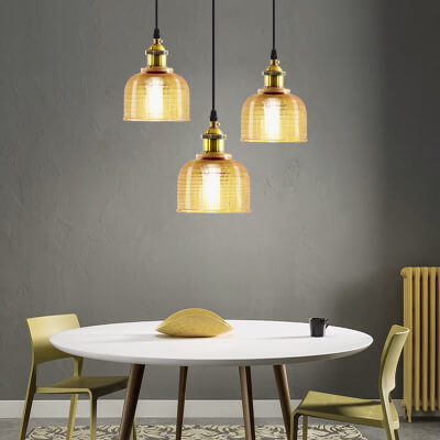 Vintage Textured Glass Pendant 1-Light