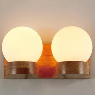 Nordic Wooden Glass Globe Wall Light