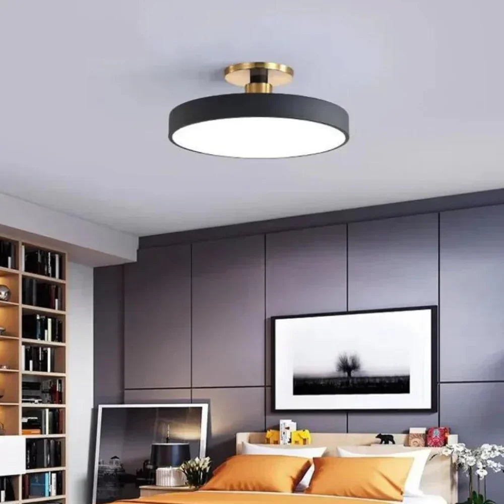 Modern Brass Round LED Ceiling Light 1-Light