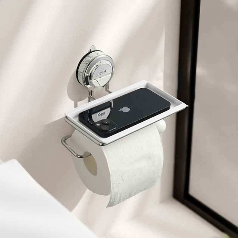 No-Drill Suction Stainless Steel Toilet Paper Holder – Rustproof & Easy to Install