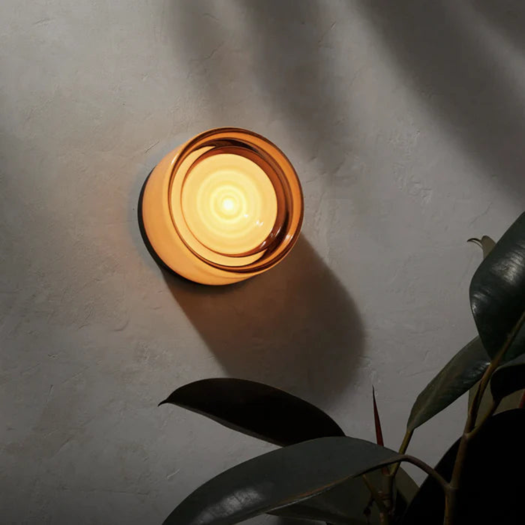 Modern Glass Round Wall Sconce LED 1-Light