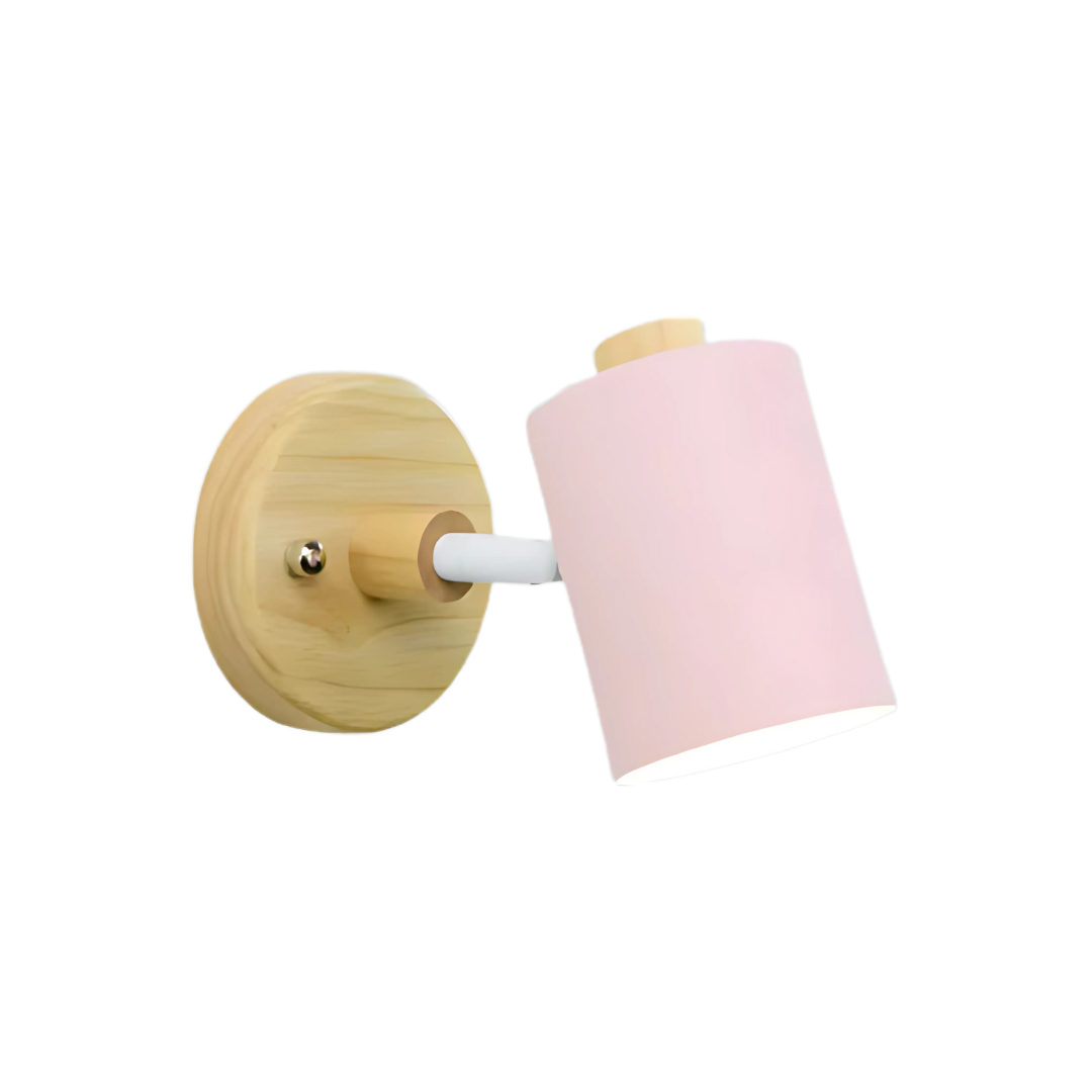 Modern Minimalist Wood Cylinder LED Wall Sconce 1-light