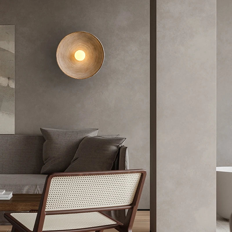 Retro Resin Ceramic-style Round Wall Sconce LED 1-light
