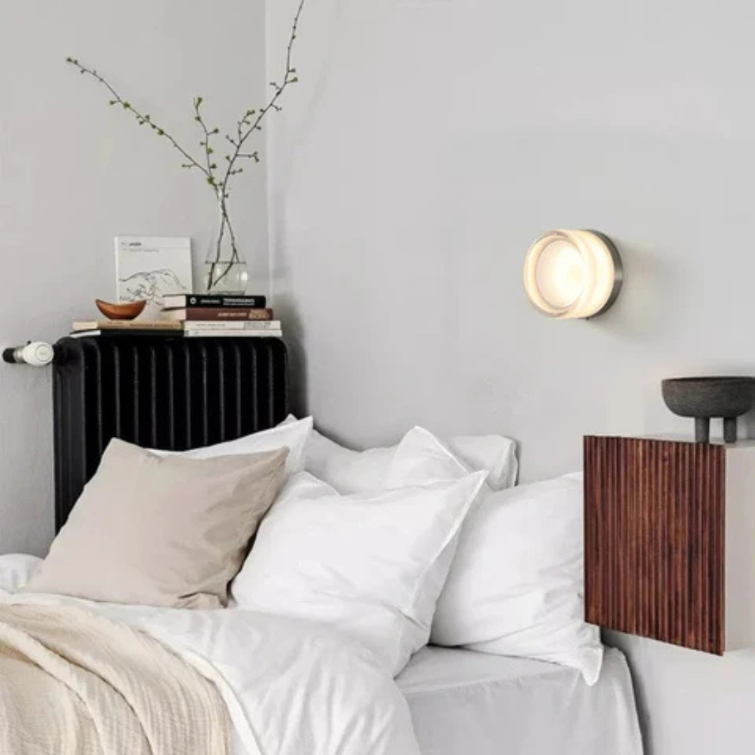 Modern Glass Round Wall Sconce LED 1-Light