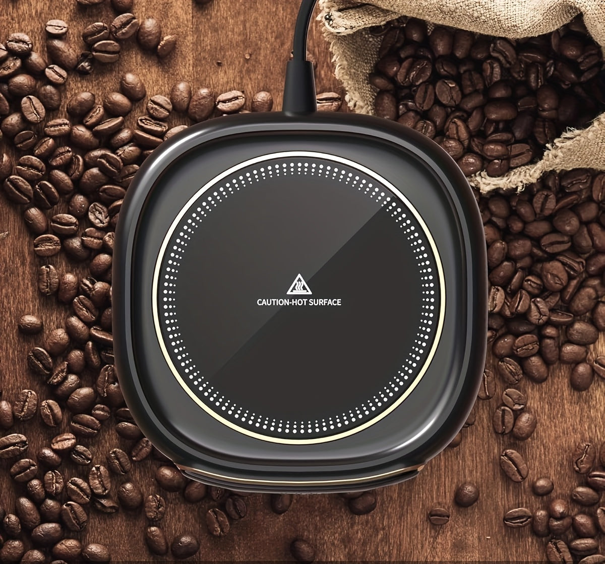USB Smart Coffee Warmer Pad Compact Drink Heater with Safety Timer for Home & Office
