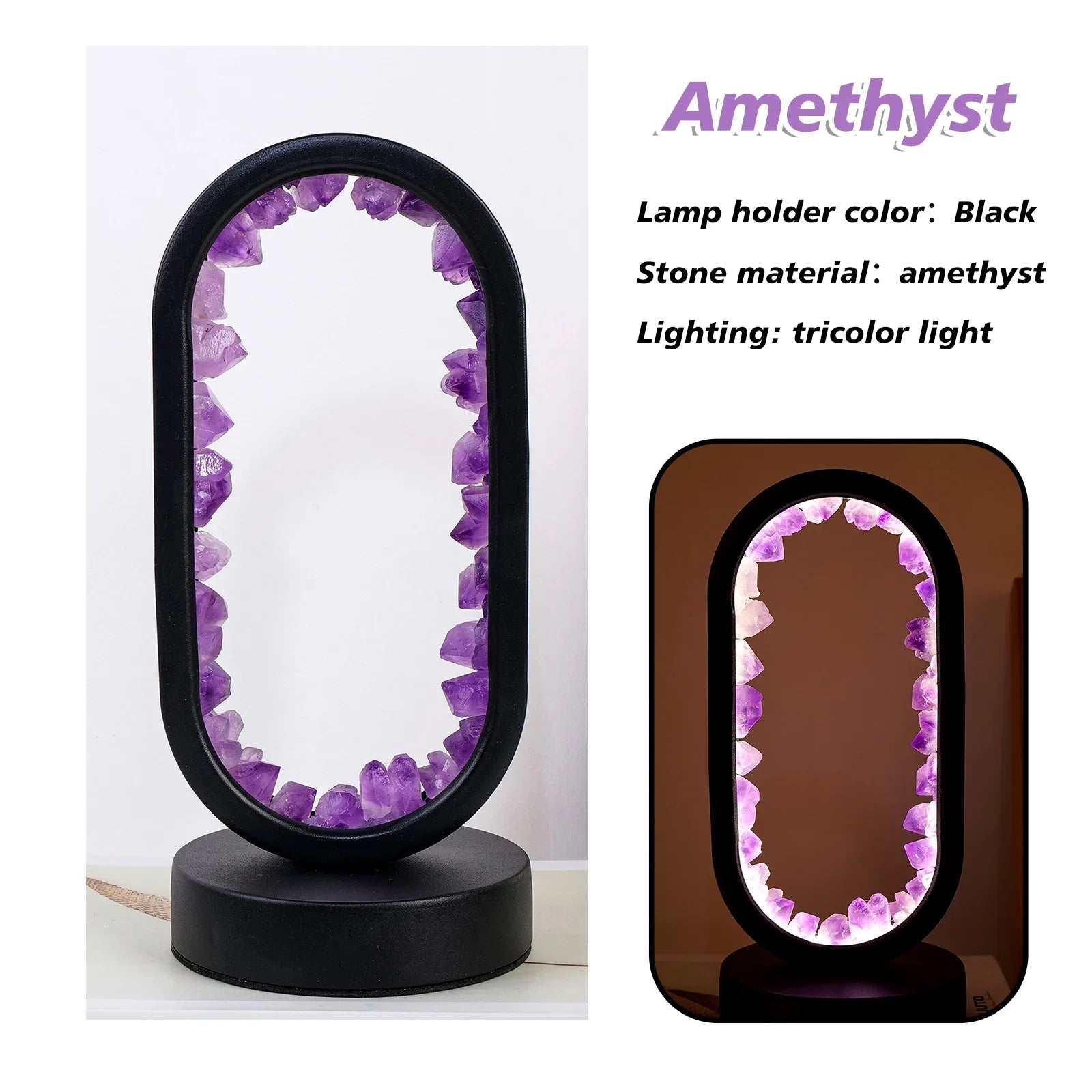 Modern Crystal Oval LED Table Lamp 1-Light