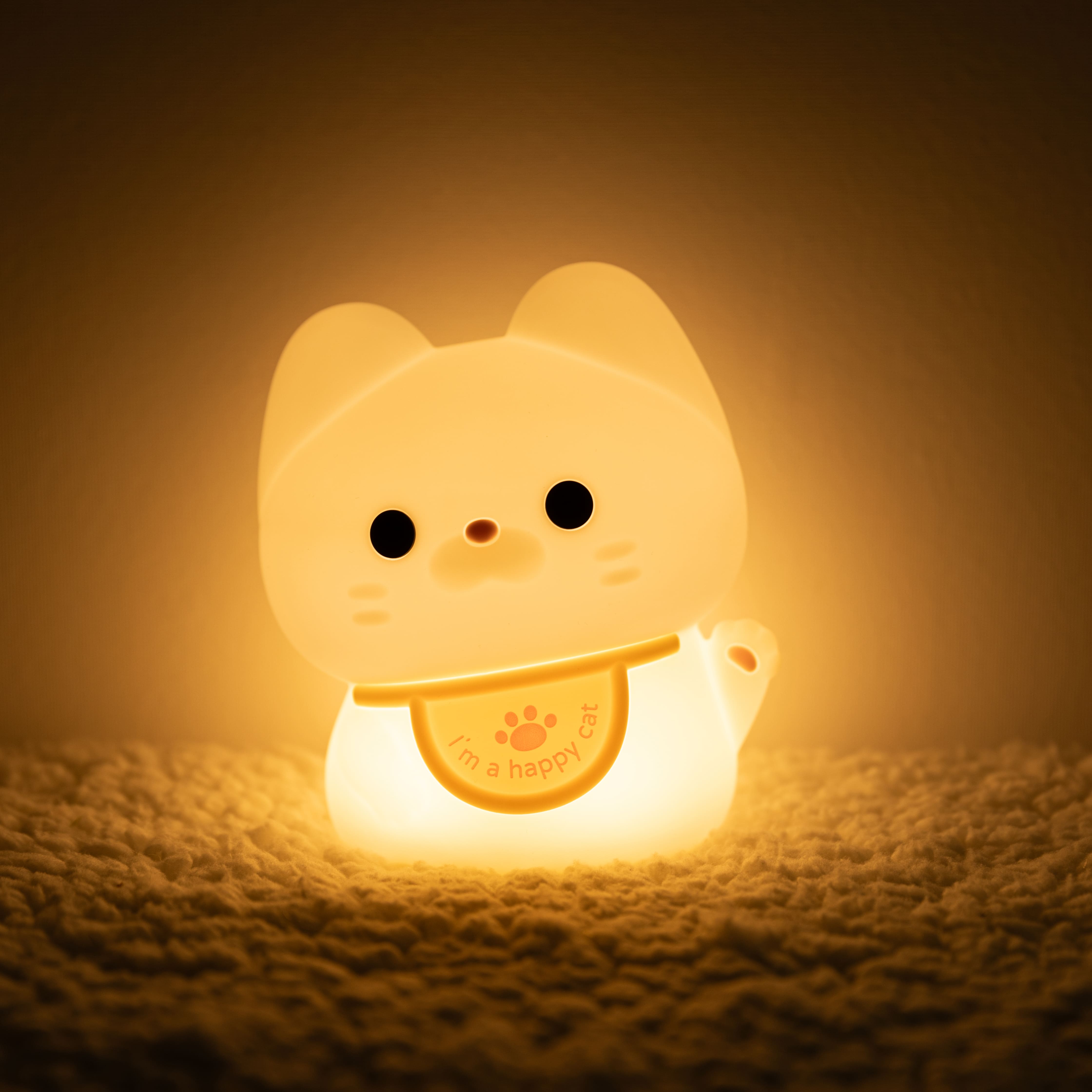 Squishy Siliconen Blije Kat LED Nachtlampje - Perfect Cadeau voor Kinderen & Meisjes