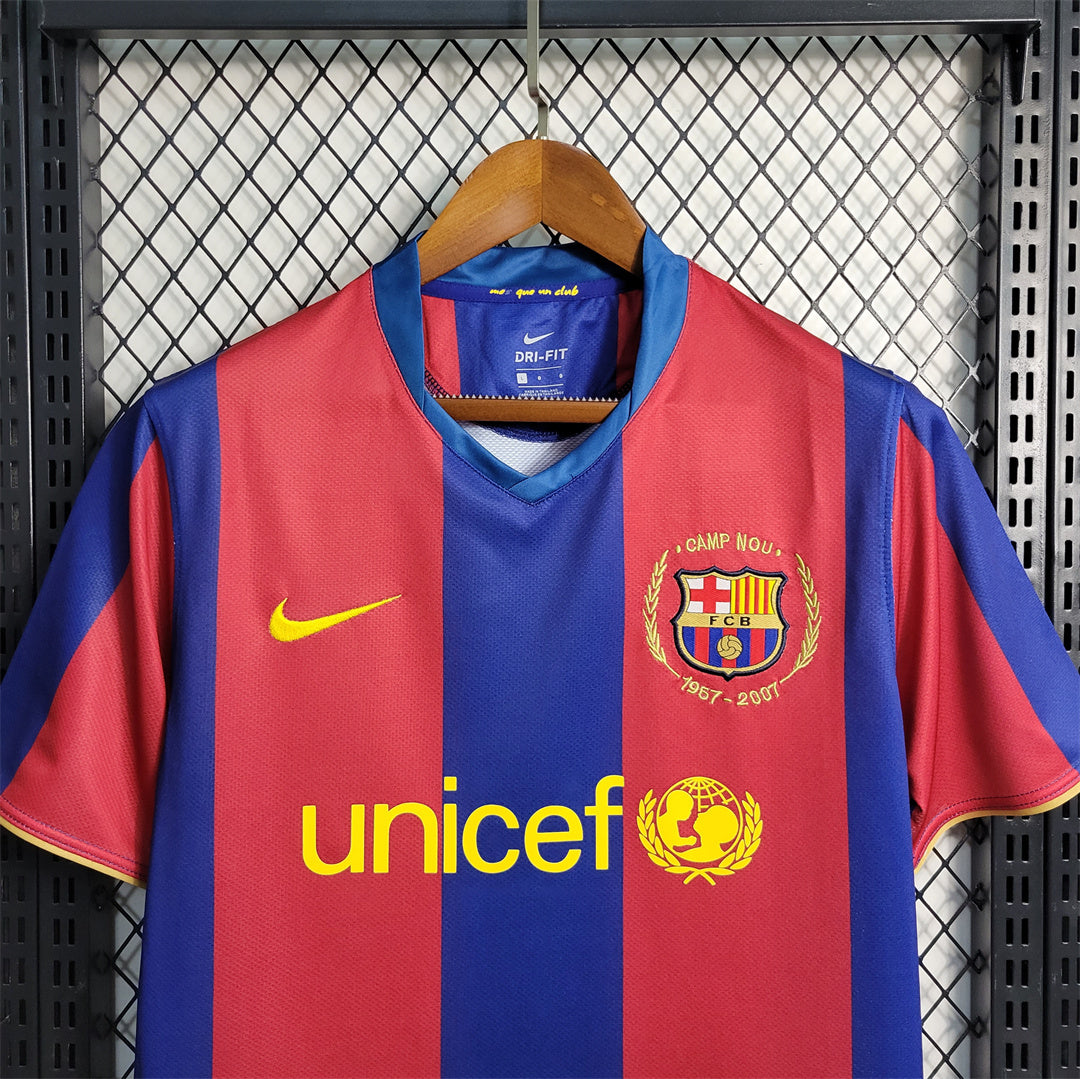 Ronaldinho Barcelona Home 50th Camp Nou 2007/08 Jersey