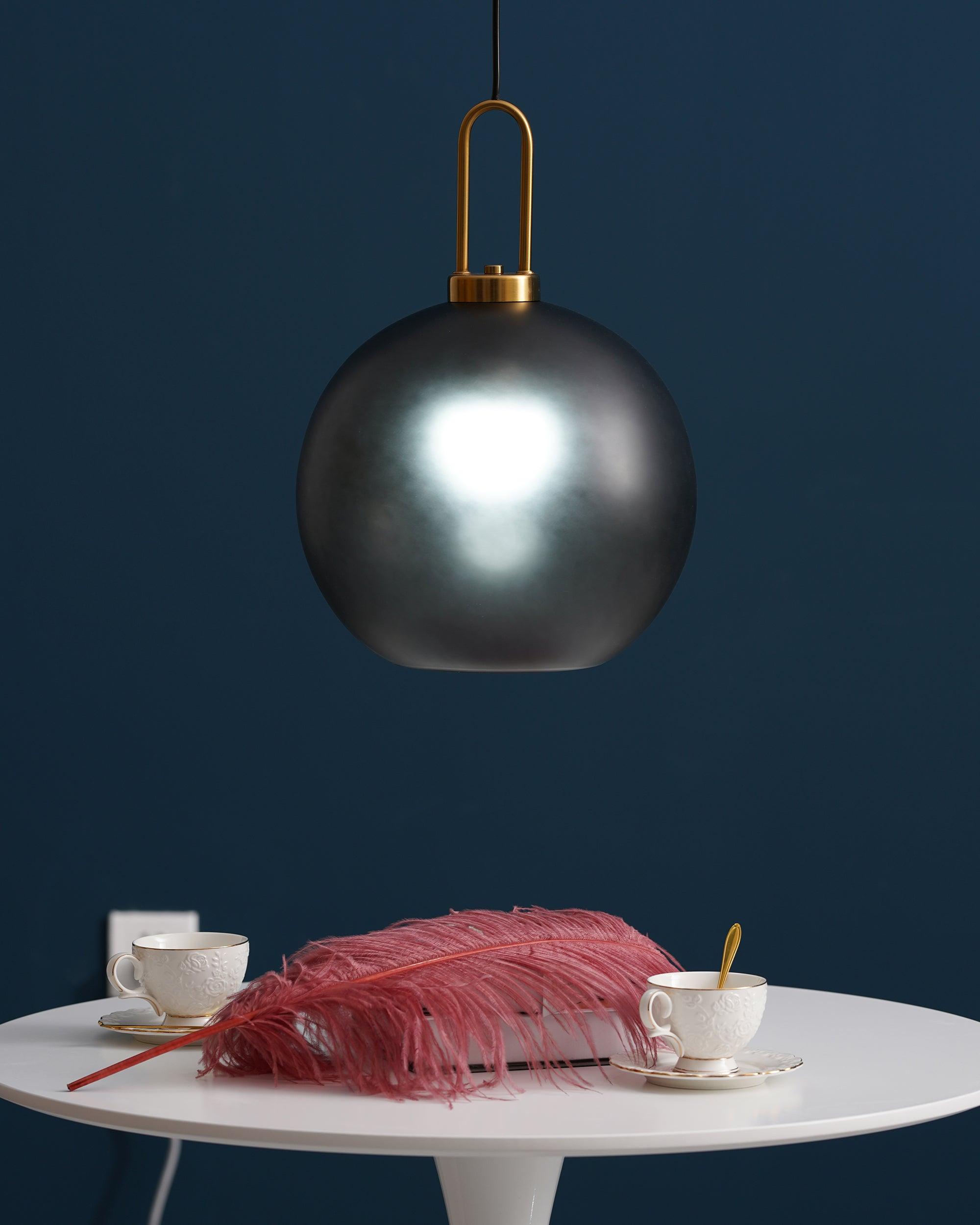 Modern Cylinder Glass Brass Pendant Light 1-Light
