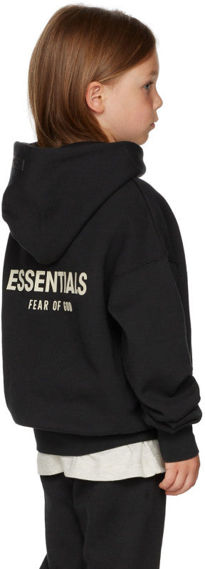 FEAR OF GOD ESSENTIALS HOODIE BLACK KIDS/JR SS22