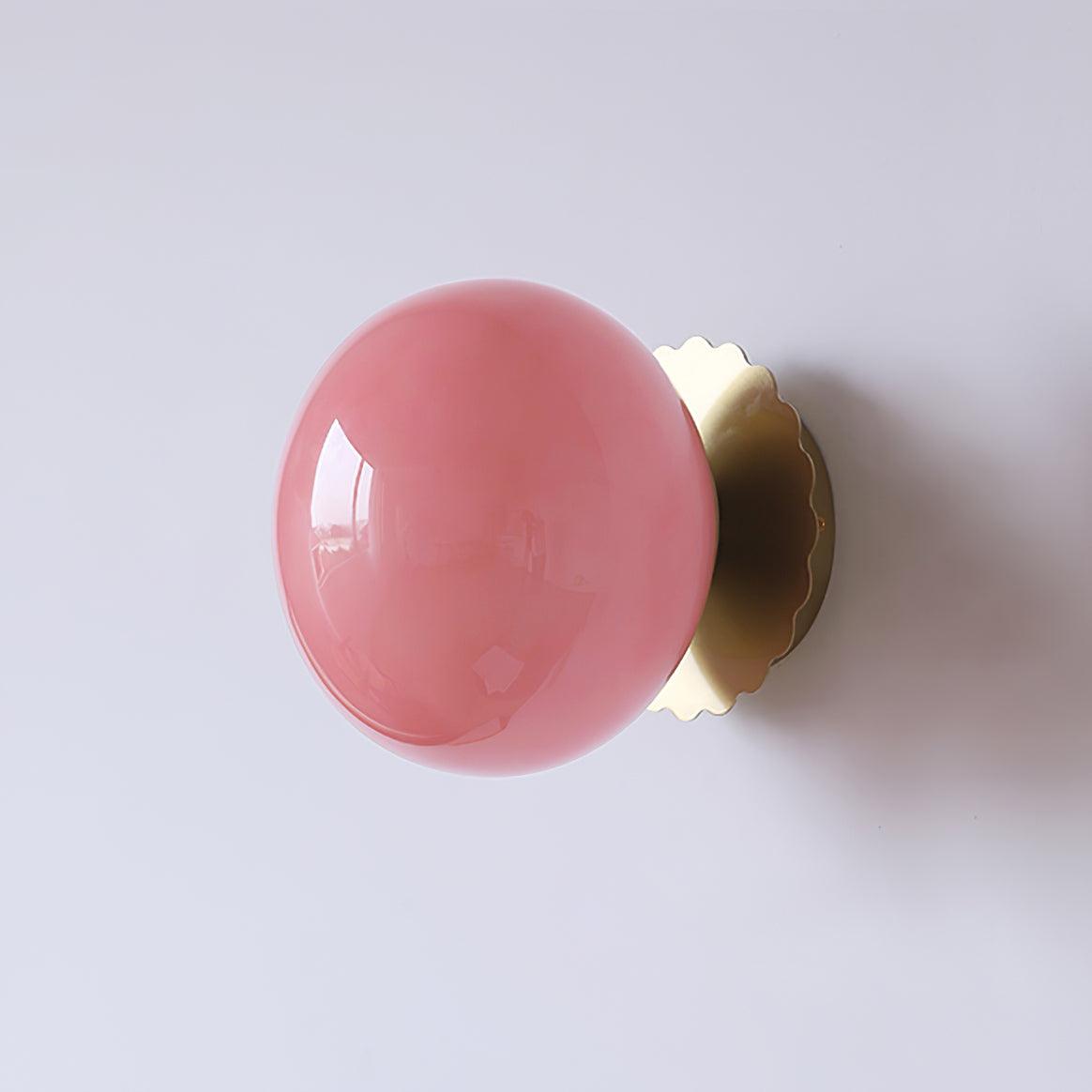 Vintage Brass Globe Glass Wall Sconce 1-Light