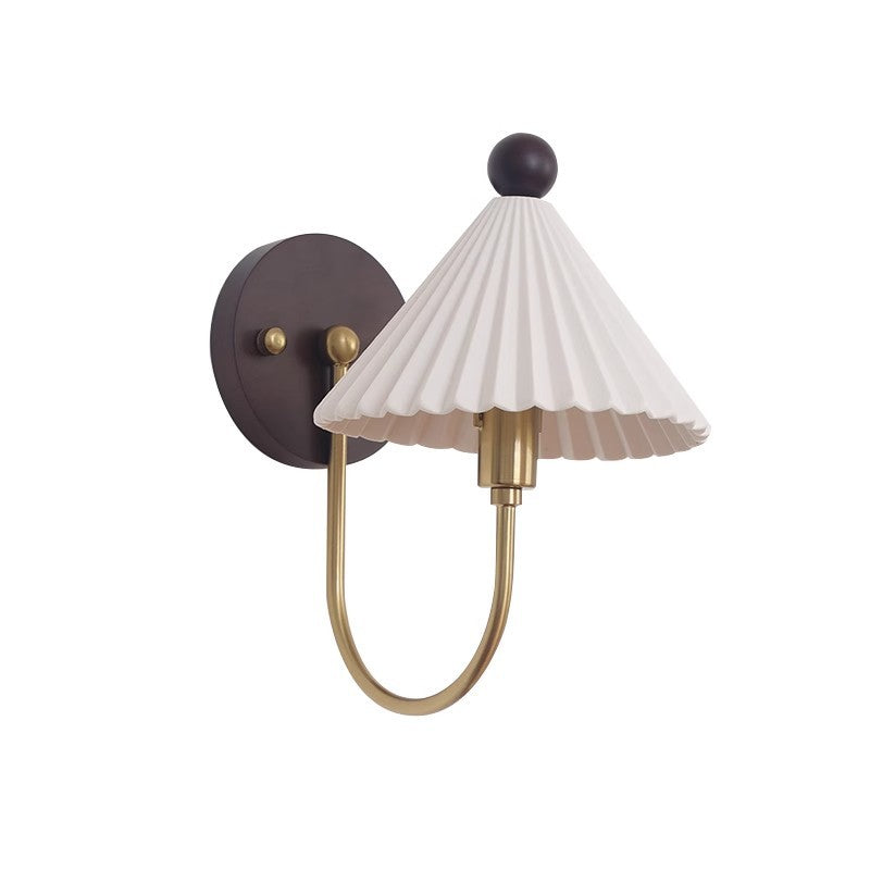 Retro Nordic Ceramic Pleated Wall Sconce LED 1-Light