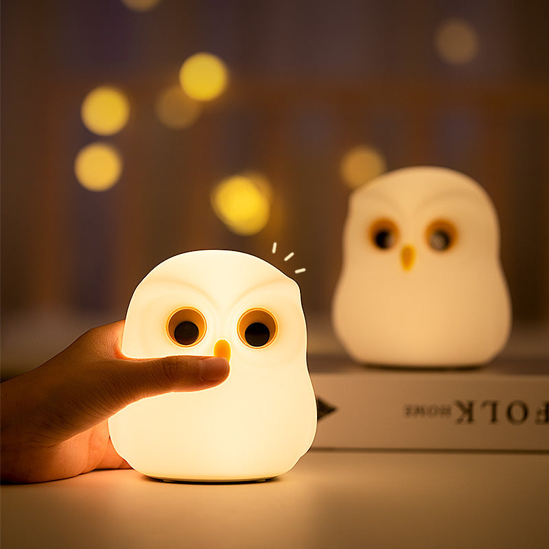 Lampada notturna LED civetta piccola in silicone morbido - Regalo perfetto per bambini e ragazze