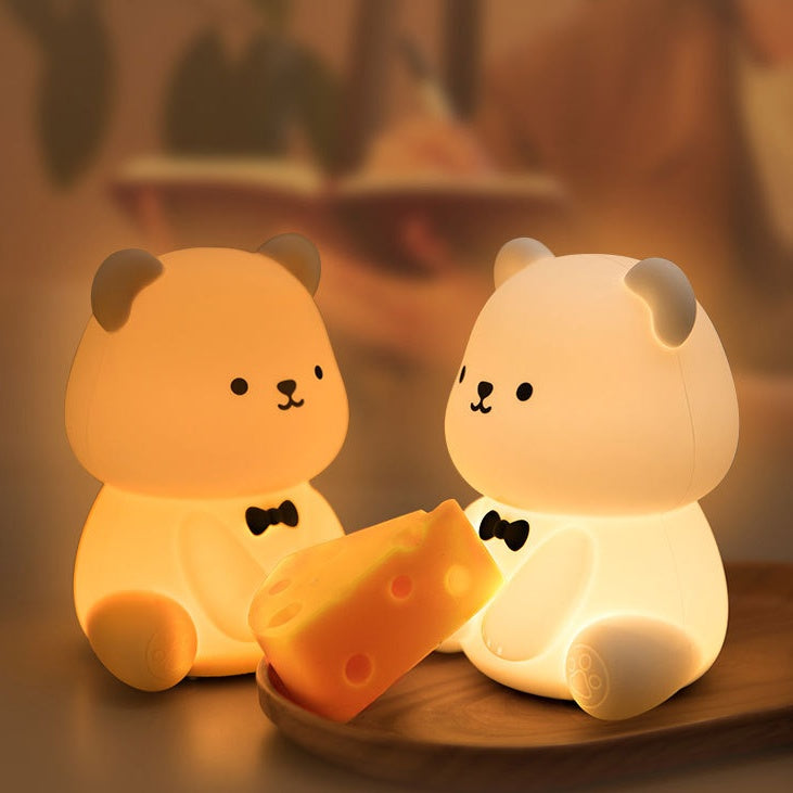 Squishy Siliconen Teddybeer LED Nachtlampje - Perfect Cadeau voor Kinderen & Meisjes