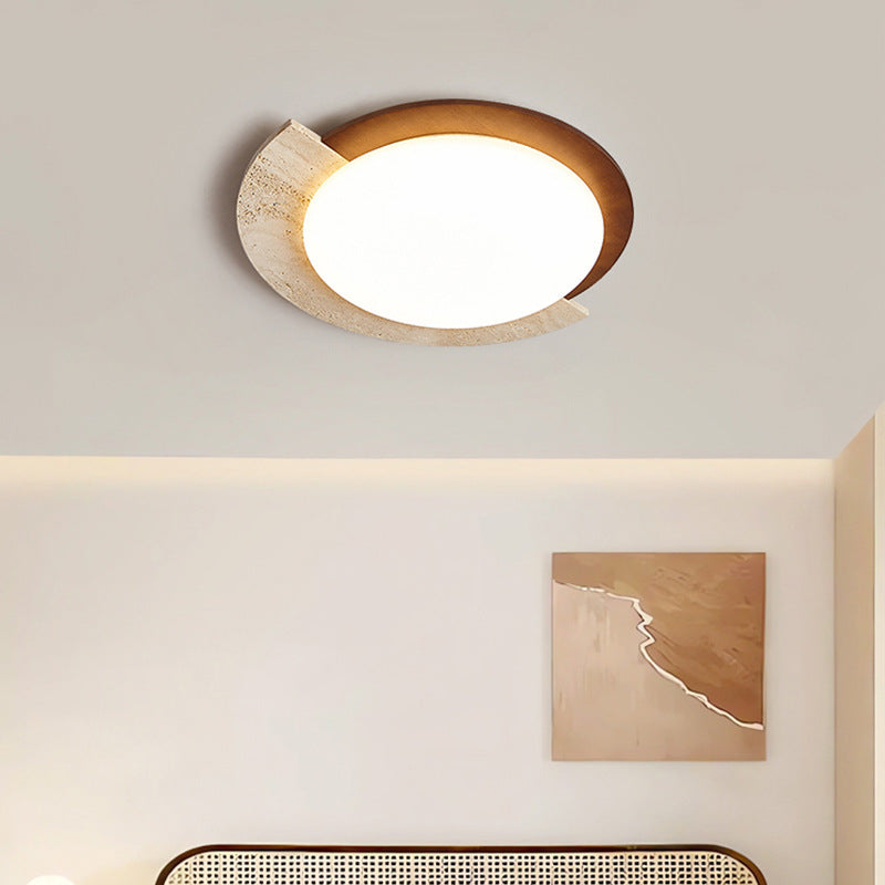 Retro Travertine Geometric Ceiling Light LED 1-Light