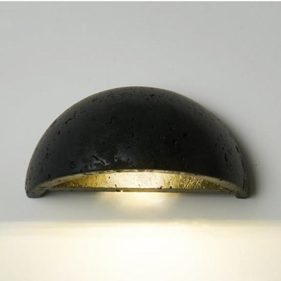 Wabi-Sabi Travertine Semicircular Wall Sconce LED 1-Light