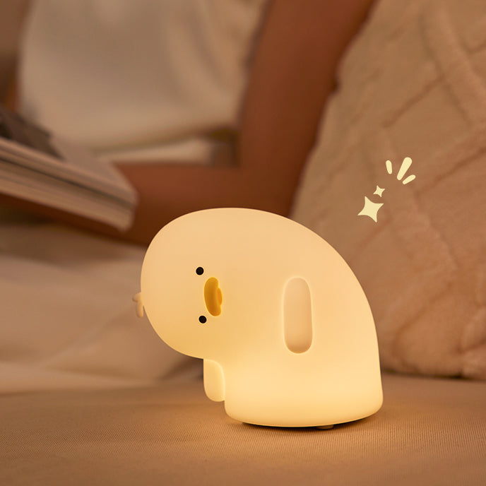 Lampada notturna LED anatra dal collo storto divertente e carina