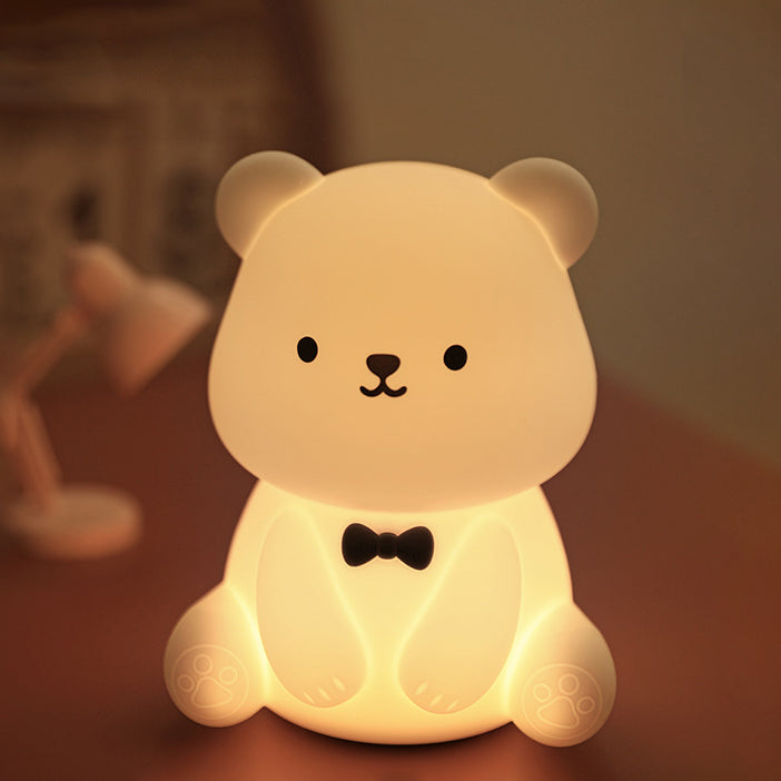 Squishy Siliconen Teddybeer LED Nachtlampje - Perfect Cadeau voor Kinderen & Meisjes