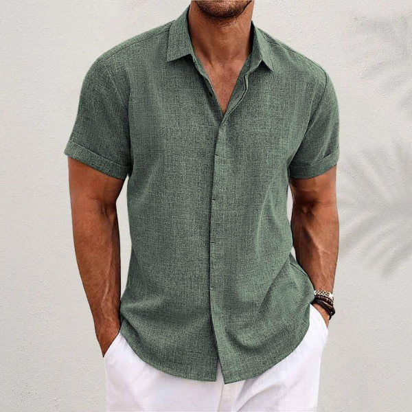Oliver | short-sleeve shirt in cotton and linen