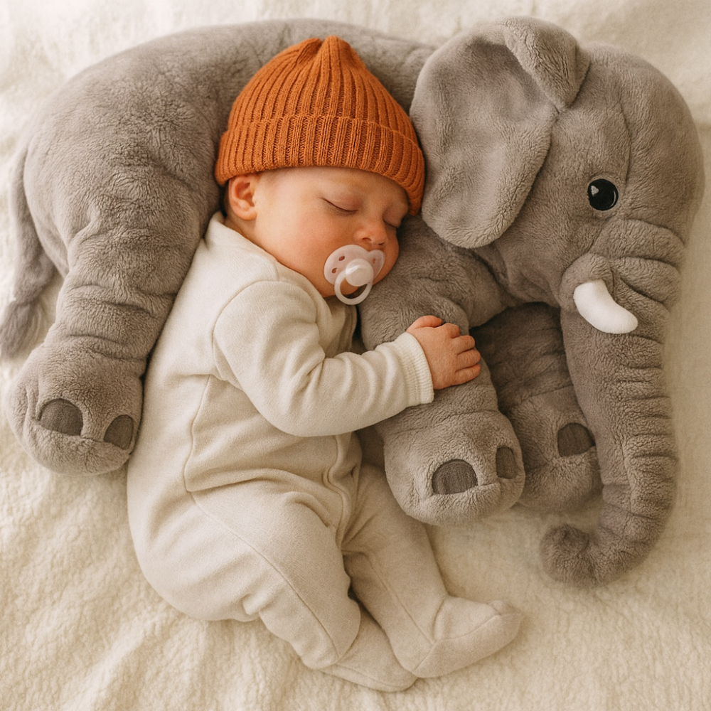 Plush Elephant Infant Pillow Snuggle Comfort Nursery Gift